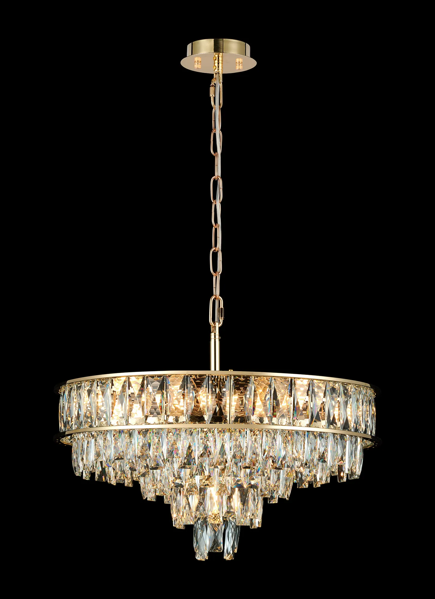 Vivienne Crystal Ceiling Lights Diyas Tiered & Tapered Crystal Fittings